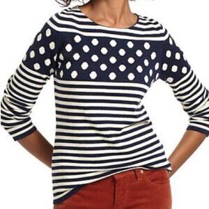 Sparrow Anthropologie Polka Dot Stripe Sweater